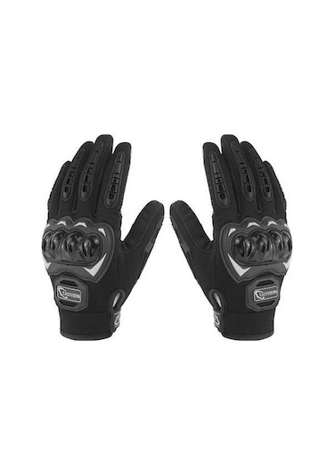 Pazly Erkek Kadın Motosiklet Eldivenleri - Kaymaz, Nefes Alabilir, Dokunmatik Uyumlu, Diz Koruma Eldiven Seti