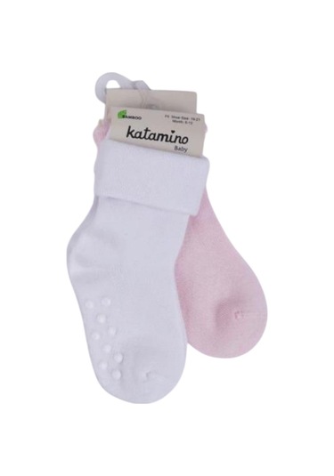 Katamino Monala Abs'li 2'li Kız Modal Bebek Çorabı 44091 Beyaz