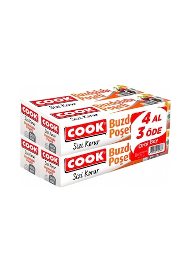 Cook Orta Boy Buzdolabı Poşeti 20'li 8 Paket 24 x 38 CM