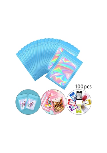Suntek Magideal 100 Adet Açılıp Kapanabilir Koku Folyo Kese Mavi