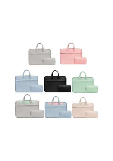 Baona Bn-q006 Pu Deri Tam Açılan Laptop Çantası 11/12 İnç İçin Nane Yeşili + Güç Çantası Siya