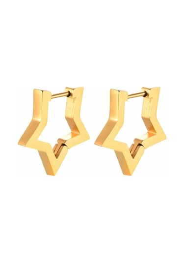 Tezzgelsin Unisex Hipoalerjenik Gothic Punk Paslanmaz Çelik Küpe Gold