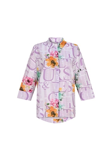 Kadın Desenli Spor Gömlek Frn10101 Lila