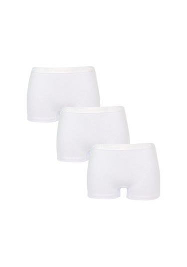 3'lü Paket Kadın Boxer Beyaz