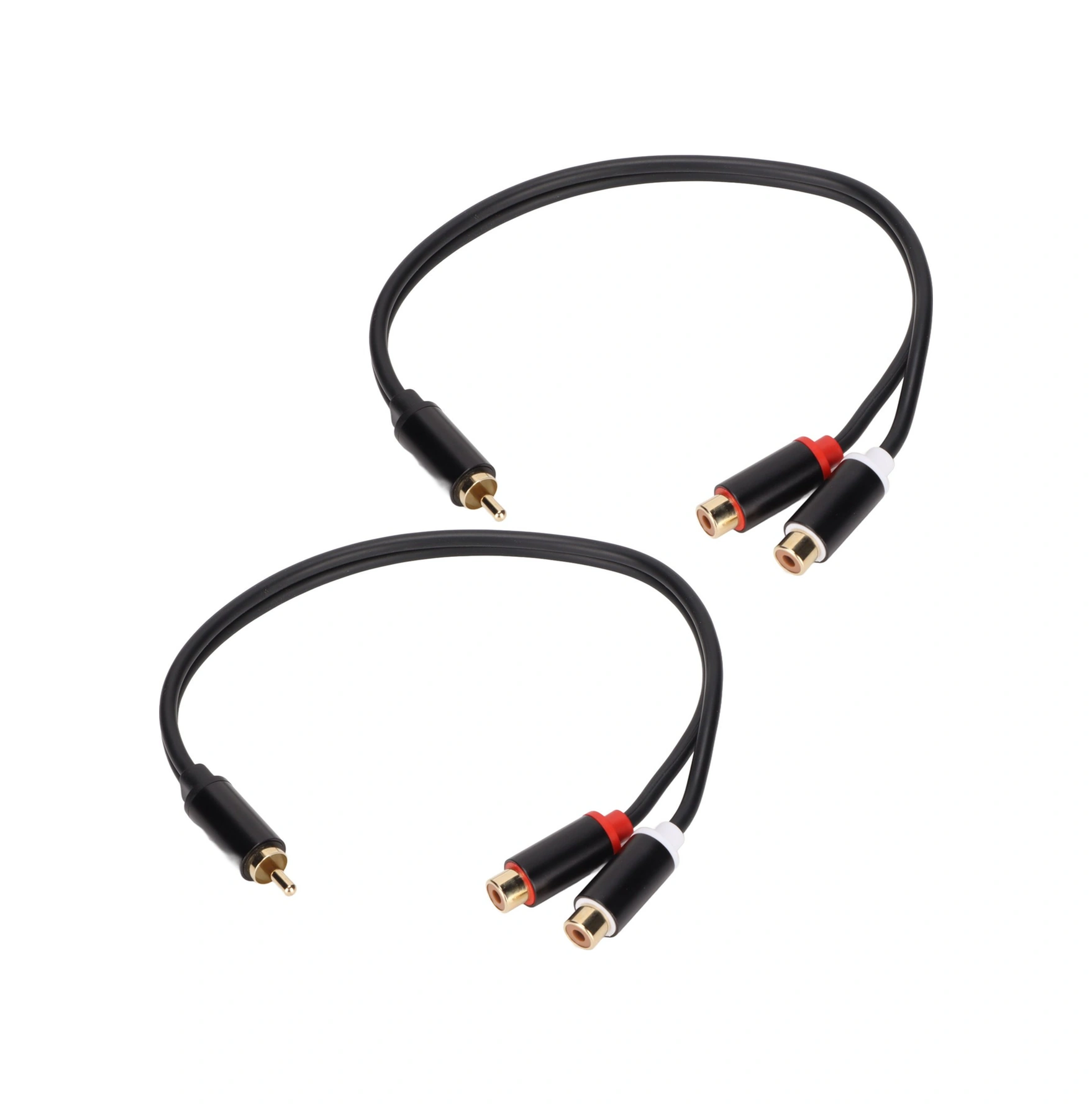 Shineyee 2 Adet Rca Splitter Kablosu - 1 Erkek 2 Dişi Y Tipi, Stereo/mono Dönüştürücü, Altın Kaplı, 0.3m, Hoparlör/av Subwoofer İçin 3686mff