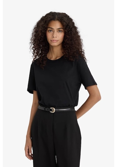 Defacto %100 Pamuk Basic Siyah Kadın T-shirt W9584az/bk81 Siyah Defacto %100 Pamuk Basic Siyah Kadın T-shirt W9584az/bk81 Siyah