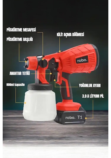 Robo Şarjlı Boya Makinesi