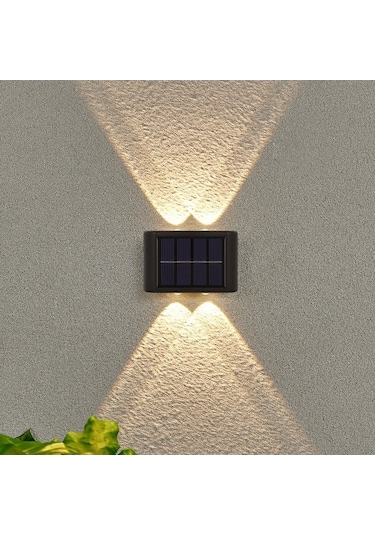 Trendooze Güneş Enerjili 6 Led Dış Mekan Aydınlatma: Sıcak Işık/duvar Yıkama