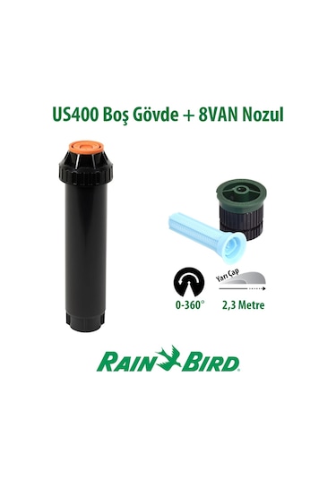 Rain Bird 8van Sprey Nozulu 2,3 Mt. Ve Us400 Boş Gövde Seti
