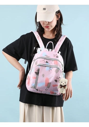 Jialan Bebek Bezi Sırt Çantası Moda Mumya Seyahat Bebek Çantası Pembe