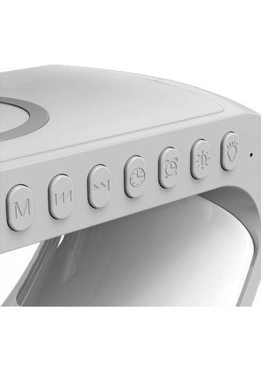 Ally 15W Kablosuz Şarj Standlı Bluetooth hoparlör RGB Gece Lamba Çok Renkli