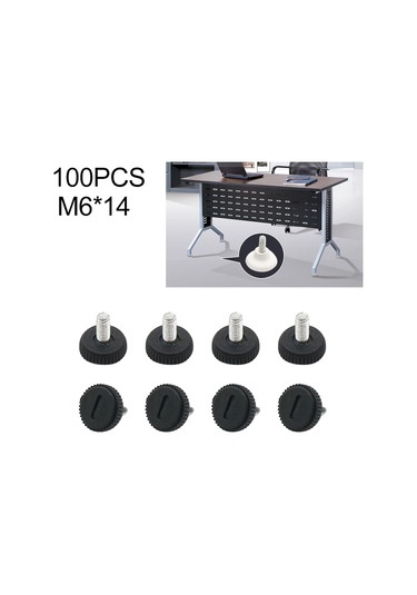 100 Adet Ayarlanabilir Ayak Pedi Mobilya Vida Destek Saplaması, M6x14 Diğer