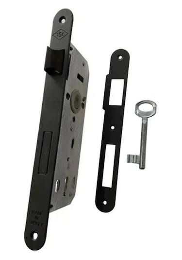 Prizma Siyah Rozetli Kapı Kolu Oda/sessiz 40mm Oda Kapı Kilidi