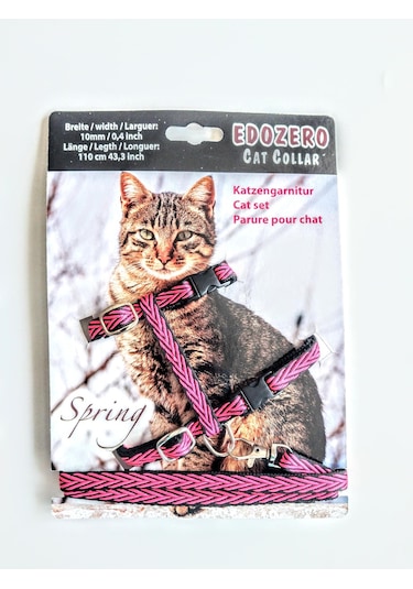 Edozero Kedi Göğüs Tasma Takım M Pembe