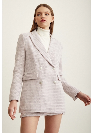 Never More Kırçıllı Yırtmaçlı Şort Etek Lila