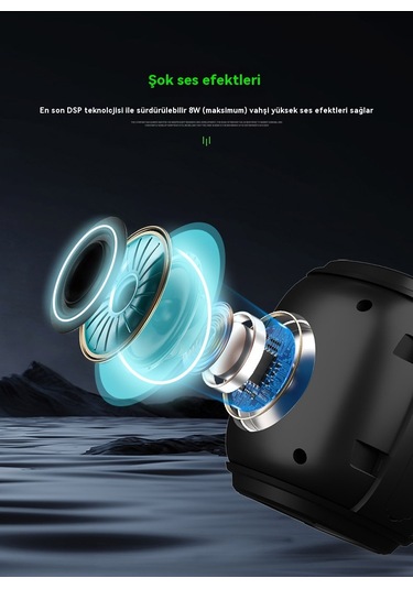 Aurora Bluetooth Hoparl Yüksek Ses Seviyesi Ipx6 Geçmez Kablosuz Ses Subwoofer