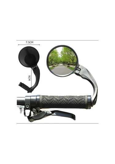 Bike Sky Briviga Ayna Rvm-372 Sol Gidon Ucu Bağlantılı 75x75mm Ölçü : 16-22mm 360 Dönebilen