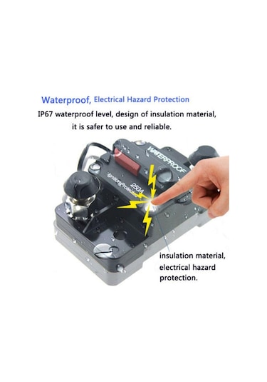 Jms 250A Amp Sigorta Sıfırlama 12-48V Dc Araba Otomatik Su Geçirmez Devre Kesici