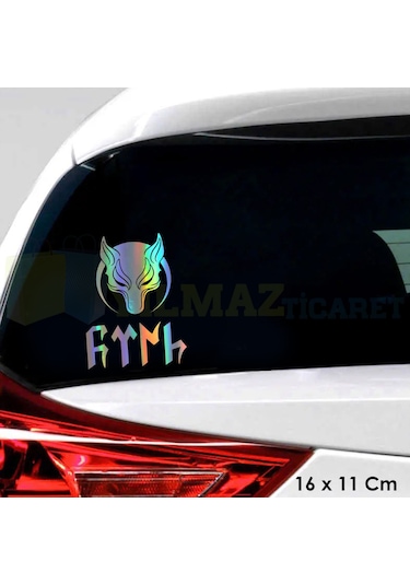 Türk Börü Göktürk Motosiklet Araba Hologram Oto Sticker Etiket Yapıştırma