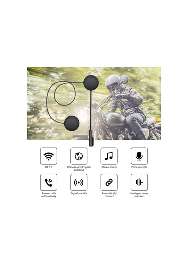 Vkemall T4 Motosiklet İnterkom Bluetooth Kulaklık Stereo Kask Kulaklığı Bluetooth 5.0 Kablosuz Kulaklık Buğday Siyahı