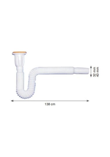 Körüklü Lavabo Sifonu Uzun 138cm