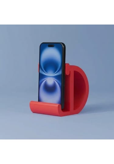 Dekoratif D Harfi Tasarımlı Masaüstü Akıllı Telefon Standı Ve Tutucu Kırmızı