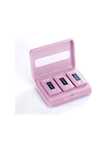 Boya BY-XM6-K2P Kablosuz İkili Yaka Mikrofonu (Pembe)