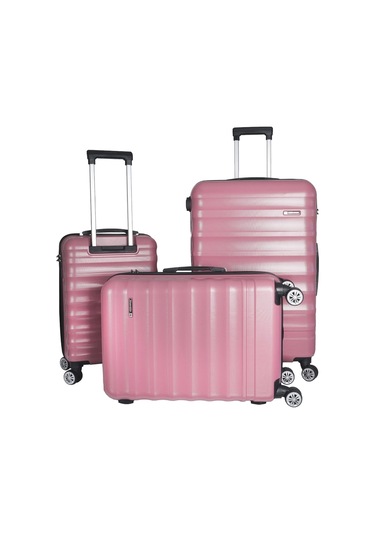 Vegmann Delphin Pembe 3 Lü Valiz Seti Pembe
