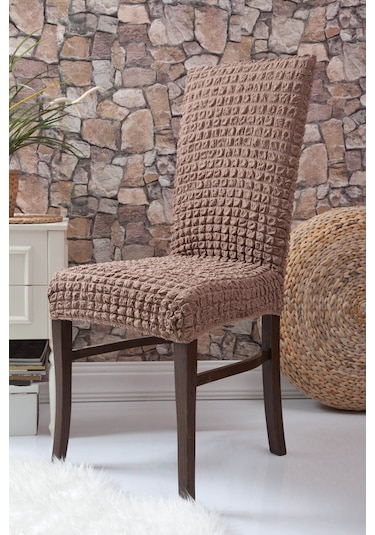 Sütlü Kahve Esnek Bürümcük Sandalye Örtüsü Sandalye Kilifi