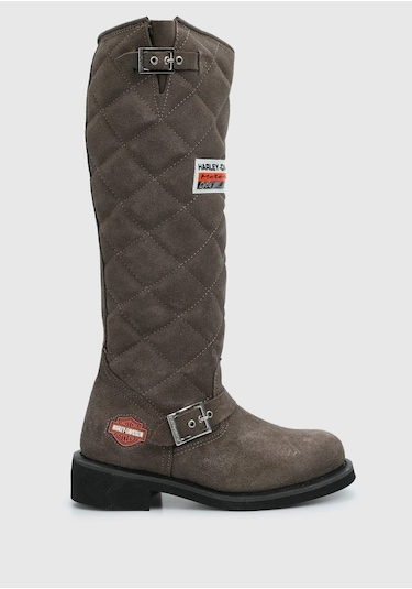Harley Davidson Laconia Hi 646 Grey Süet Kadın Çizme Gri