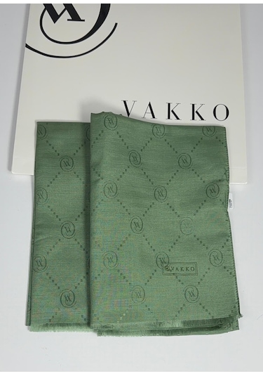 Pamuk İpek Şal - 68 X 200 - 6356 Yeşil