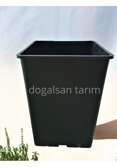 10 Adet 15 Lt Kare Üretim Saksısı Siyah Saksı Fide Saksı
