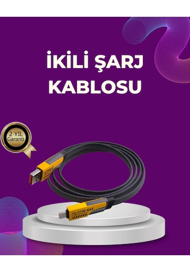 Dayanıklı 4 Ü 1 Arada Çok Fonksiyonlu Hızlı Şarj Veri Kablosu