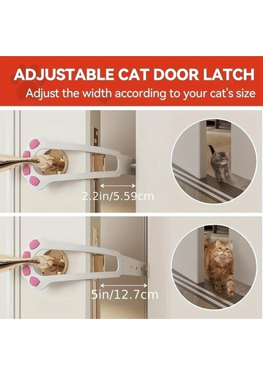 Fochsia Siyah 11.5 İnç Ayarlanabilir Evcil Hayvan Kapı Mandalı - Beyaz Kilitli Emniyet Kemeri