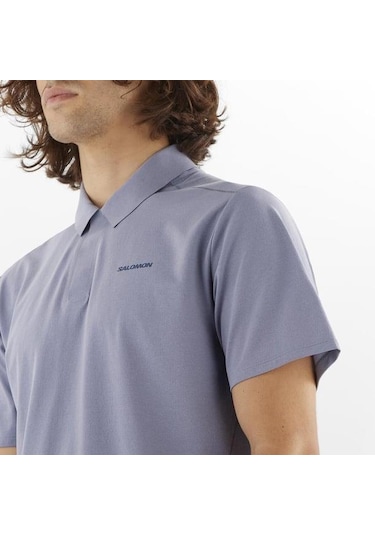 Salomon Trackline Polo M Erkek T-shirt-30091 Mavi