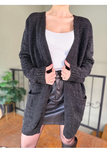 Ali Butik Siyah Simli Hırka Siyah
