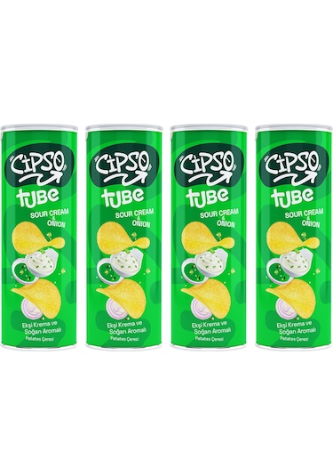 Cipso Tube Ekşi Krema&soğan Aromalı Cips 160 Gr X 4 Adet