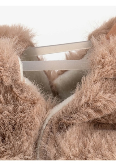 Hopfrög Kids Furry Bej Kürk Barefoot Patik Bej