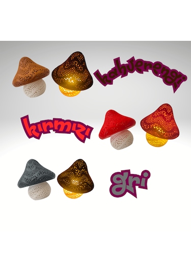 Dekoratif Mantar Lamba - Tea Light 1 Adet Çok Renkli