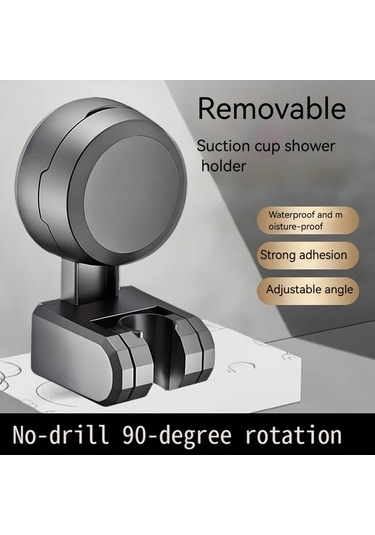 Fastbuy Challenger Yıldızlı Mavi 5 Ayarlı Deliksiz Vantuz Duş Başlığı + 8 Filtre Ve Paslanmaz Hortum