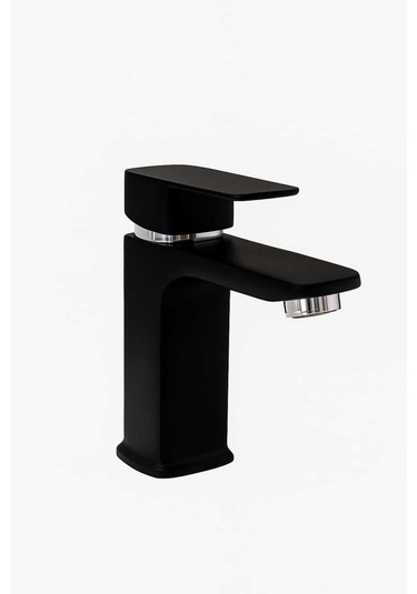 Rudi Armatür Siyah Renk Şelale Lavabo Bataryası Siyah