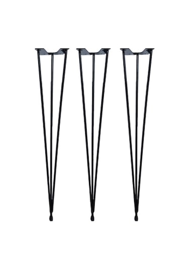 Firkete Tel Sehpa Ayağı (4'lü Paket - 50 cm - Siyah Renkli)