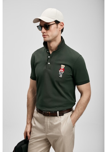 Lufian Brady Smart Erkek Polo T-shirt 111040245 Haki