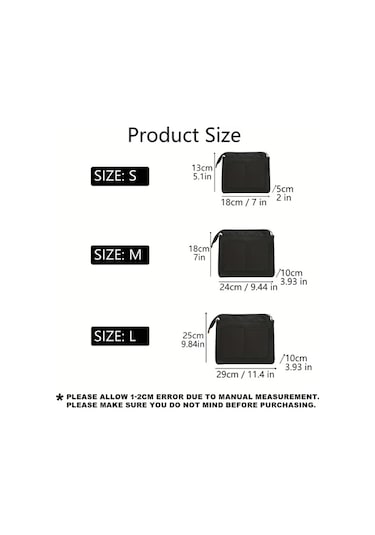 Fochsia S Gri Çok Cepli Dayanıklı Kadın Çantası Organizer İç Düzenleyici Saklama Torbası Ahşap