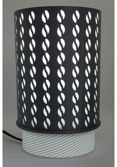 Abajur Kahve Aşkı-gri Kahve Temalı Masa Lambası Gece Lambası Gri