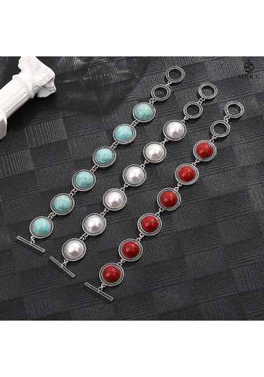 Bohem Etnik Tarzı Turkuaz El Takısı Klasik Açık Lüks Kırmızı Turkuaz Yeşil