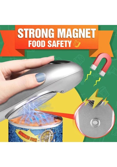 Kosona Ev Kullanıma Uygun Otomatik Metal Açıcı - 2024 Yeni Nesil Kolay Kullanım Silver N Tipi Kavanoz Açıcı Gümüş