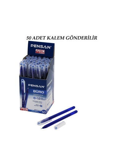 50 Adet Pensan Büro Mavi Tükenmez Kalem M-medium - 1.0mm Uç 5256