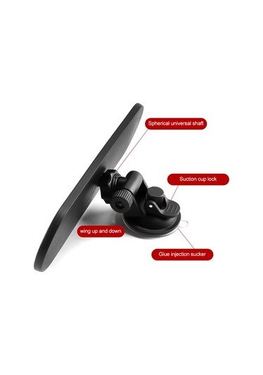 Skycity Plastik Siyah Geniş Görünümli Yüksek Kaliteli Süpürgeli Arka Görüş Aynası 22x6.5cm