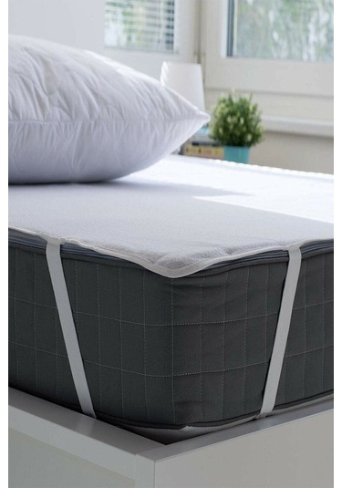 %100 Pamuk Lastikli Su Geçirmez Sıvı Geçirmez Yatak Koruyucu Yatak Alezi Beyaz